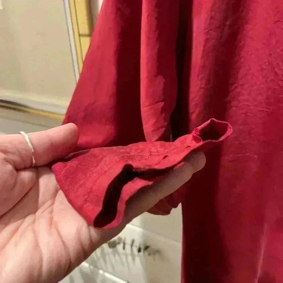 VINTAGE JACOB red  silk blouse size S - Picture 6 of 9